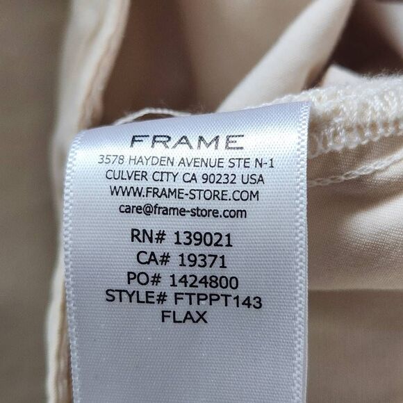 Frame Cream Barrel Pants Size 29 Frame Tapered Leg Cropped Pants in Flax - Picture 8 of 10